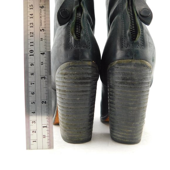 RAG & BONE Black Leather Block Heel Ankle Boots 36 - Picture 6 of 9